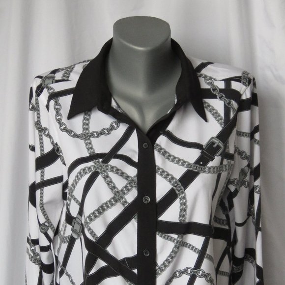 Michael Kors Black and White Blouse - Picture 2 of 9